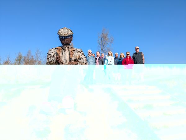 The group at a local landmark
